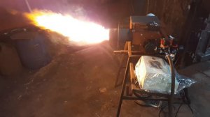 Работа двухступенчатой горелки на отработке