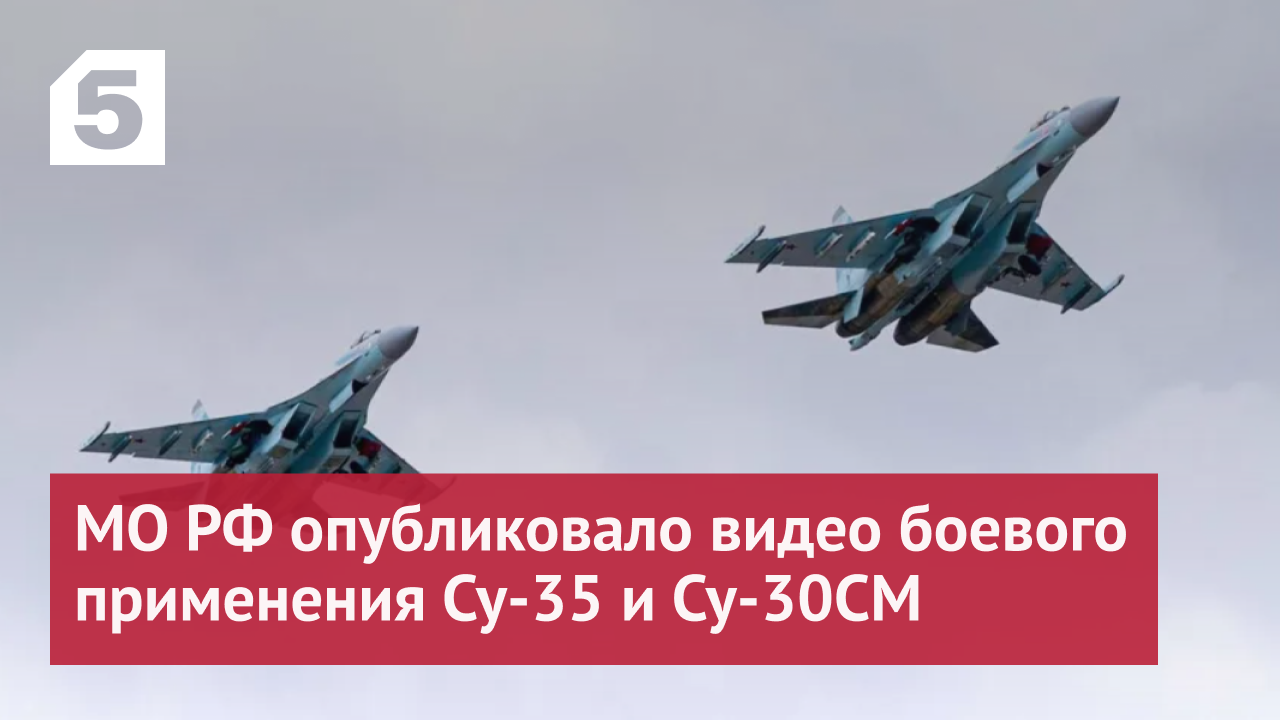 МО РФ опубликовало видео боевого применения Су-35 и Су-30СМ в ходе спецоперации