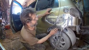 Дэу Матиз кузовные работы Ремонт заднего крыла и двери. Пятая часть