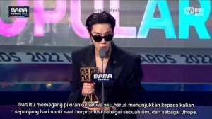 [INDO SUB] J-Hope won The Most Popular Male Artist - MAMA 2022