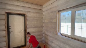 Тёплый шов в доме из рубленого бревна