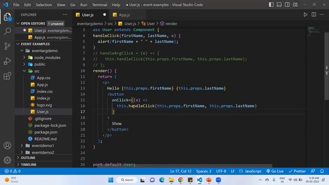 Passing Arguments to Event Handlers in React JS (Hindi) | Handling Events in ReactJS | Part-7