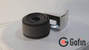 Серый cтрейчевый ремень в полоску с открывашкой для пива RGN 2190