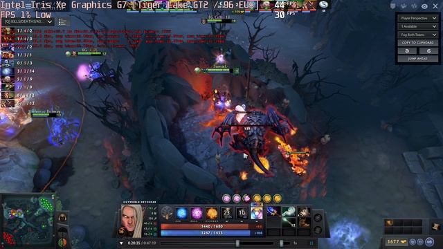 ? Intel Iris Xe Graphics G7 - Dota 2 gameplay benchmarks (1080p) смотреть онлайн