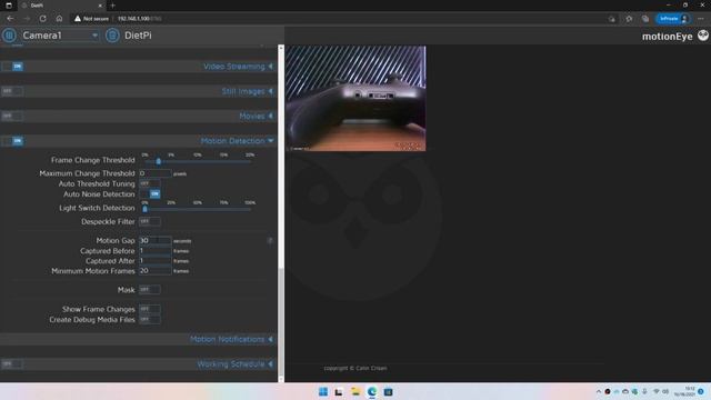 How to configure RaspberryPi/TinkerBoard as NVR(network video recorder) with motion detection