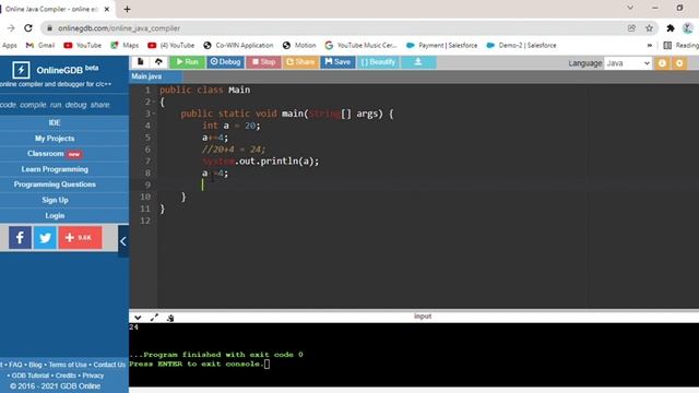 Java operators: Assignment operators