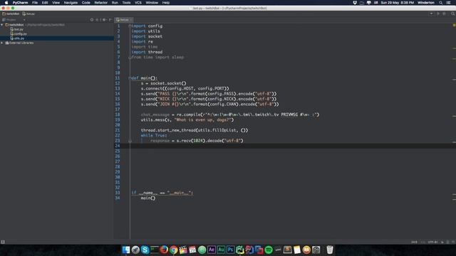 Создание бота для twitch на Python. Часть 2. (Реализация бота) смотреть онлайн