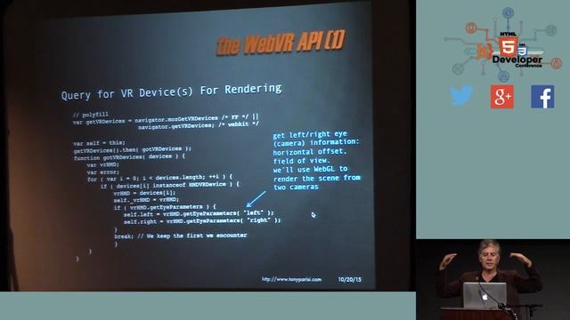 HTML5DevConf: Tony Parisi, Platform Products WEVR: WebGL: The Next Generation