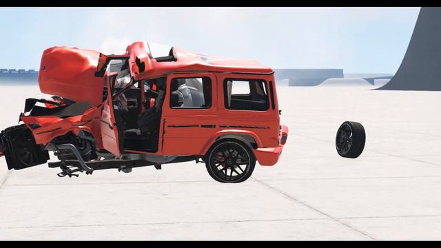 BeamNG-Mercedes GLE rammed Mercedes G63AMG