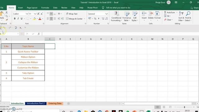 Learn MS-Excel 2019 Basics for Beginners (Tutorial 1) | For Learning Skills