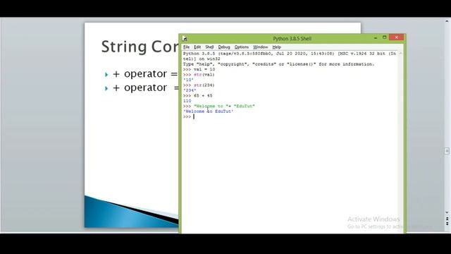 String Operations | Python Programming Language | EduTut | Learn Easily in Tamil