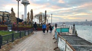 Istanbul City Uskudar Walking Tour in HD | Rainy and Cold Day | 21 December 2021