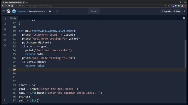 DLS(Depth Limited Search) in Artificial Intelligence(AI) using Python. смотреть онлайн