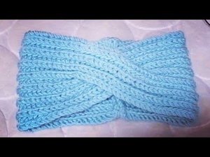 Повязка на голову бантик спицами