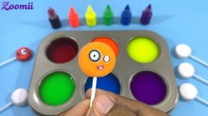 Numberblocks Satisfying Video l Playdoh Rainbow Lollipop Candy & Color Tray ASMR #52