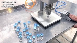 Укупорочная машина для пенициллиновых флаконов. Обкатка стеклянных пузырьков.