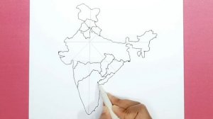 How to draw India map with states | India map drawing easy | India map pointing in English