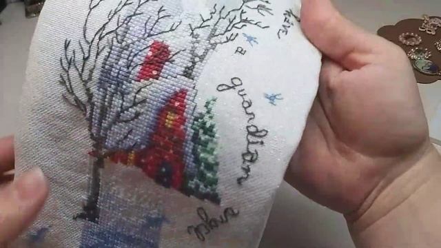 Новая схема для вышивки Новогодняя/Зимние готовые и оформленные вышивки.