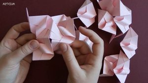 Простая оригами кусудама: Всего 12 модулей! Кусудама из бумаги без клея • Origami Omelette Kusudama