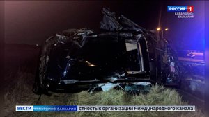 В Чегемском районе на трассе «Кавказ» перевернулся внедорожник