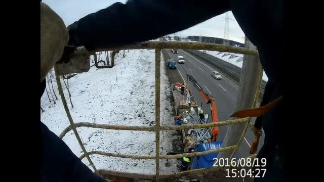 Замена кронштейнов и светильников наружного освещения на МКАД, г. Минск смотреть онлайн