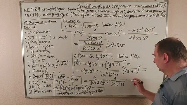 Как взять производную любой функции? смотреть онлайн
