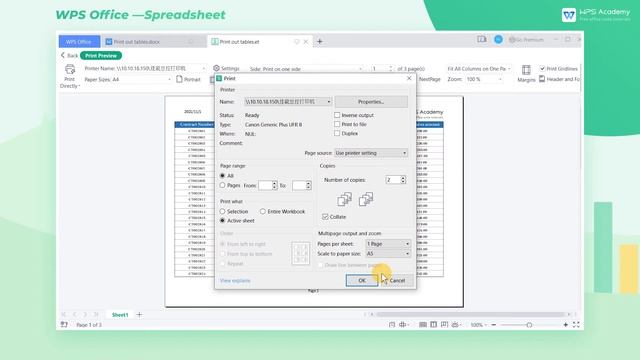 [WPS Academy] 2.1.4 Excel: Print out tables смотреть онлайн