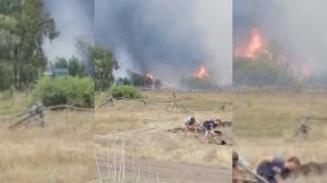 Пожар в поселке Гвардейцы под Самарой