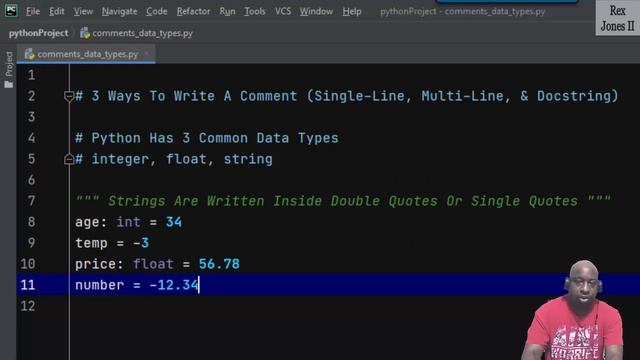 ✔ Data Types & Comments: Learn Python for Beginners | (Video 219) смотреть онлайн