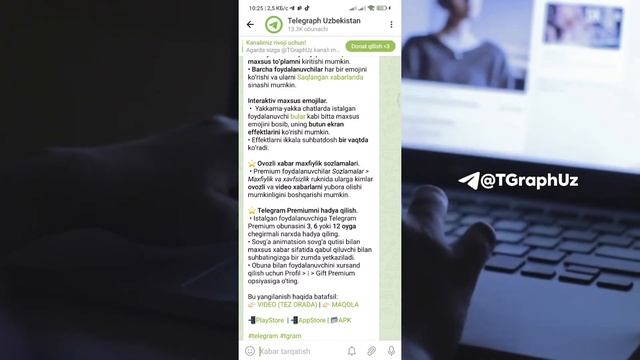 TELEGRAM 8.9 - QIMIRLAYDIGAN SMAYLIKLAR, PREMIUM OBUNA SOVG'A QILISH, OVOZ YUBORISHNI TAQIQLASH смотреть онлайн