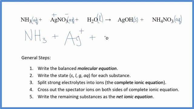 How to Write the Net Ionic Equation for NH3 + AgNO3 + H2O = AgOH + NH4NO3 смотреть онлайн