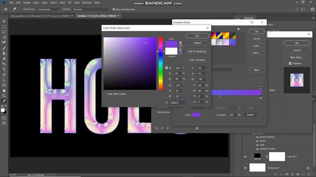 HOLOGRAPHIC TEXT EFFECT  PHOTOSHOP EFFECT  PHOTOSHOP TUTORIAL