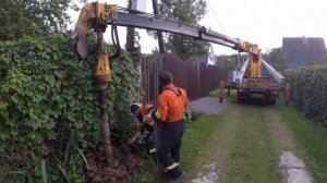 Установка столбов по электричество