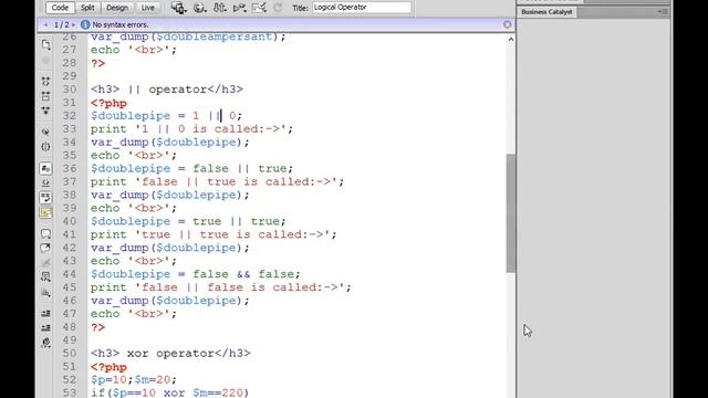 logical operator in php Part 16