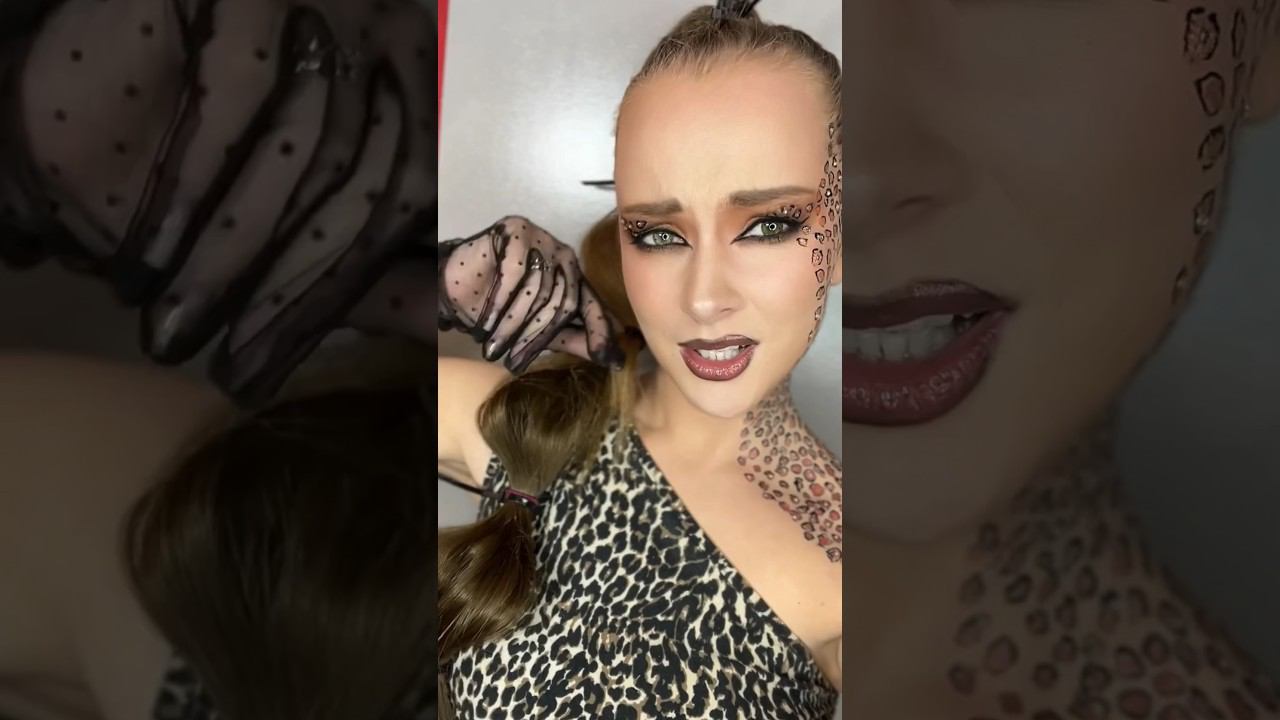 Женщина кошка в стиле #арт #shorts #shortvideo #шортс #креатив #creative #makeup #fyp #beauty