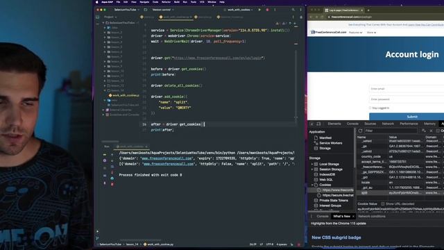 РАБОТА С COOKIES # Урок 14 - SELENIUM (Полный курс)