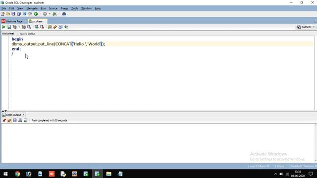 PL/SQL 06 Operators - Part 5 - String Operator & String functions