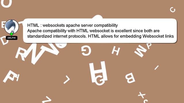 HTML : websockets apache server compatibility