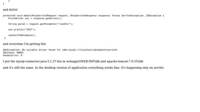Driver for jdbc not found (only on servlet) смотреть онлайн