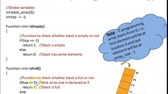 Stack implementation using dynamic and static array in C смотреть онлайн
