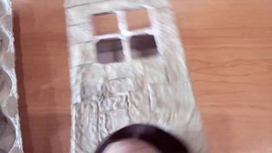 Сделала декупаж чайного домика из фанерной заготовки .