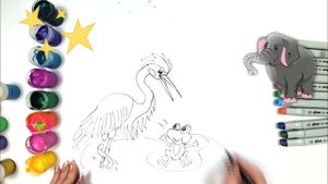 how to draw a heron / нарисовать цаплю / art for kids hub