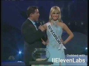 Юная Мисс США 2007 (Miss Teen USA) отвечает на вопрос об уровне образования в США на русском heygen
