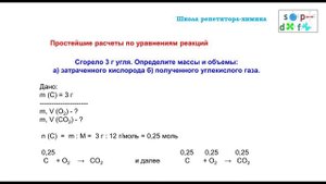 Задачи по химии (моль и простейшие расчеты по уравнениям реакций)