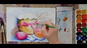 Акварель. Рисование по мокрому. Пасха. Рисуем с Любовью.