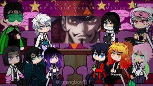 Hashiras + Uppermoons react to Luffy + Zoro | Compilation | Demon Slayer | Gacha Club | Read Des