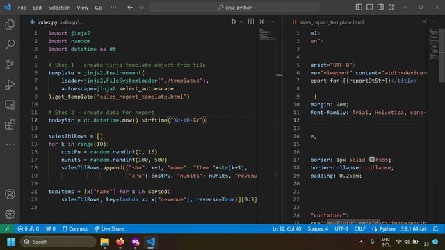 Automated reports using python and jinja HTML templates