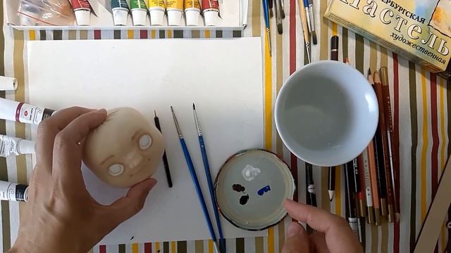Как нарисовать лицо текстильной кукле | 1 из вариантов