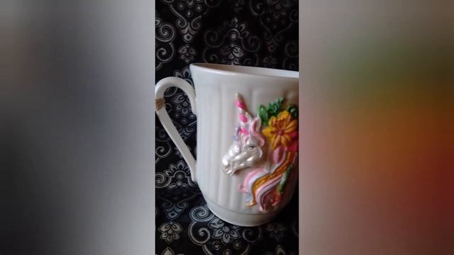 Чашка "Единорожка". Обзор чашечки с декором.