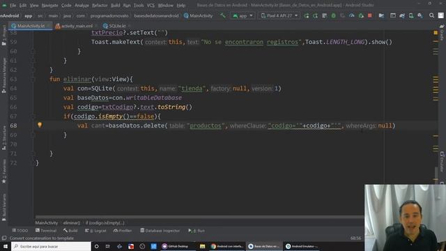 Eliminar registros en Android Studio (Bases de Datos en Android Studio?) [03] смотреть онлайн